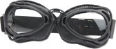 CRG Radical Motorbril - Mat Zwart Retro Motorbril - Motorbril voor Heren - Helder Glas