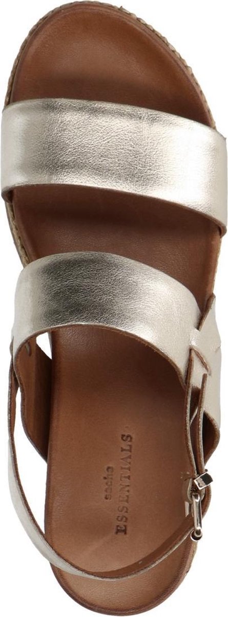 Sacha - Dames - Gouden leren plateau sandalen - Maat 36 | bol.com