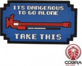 It is dangerous to go alone blue militaire PVC patch embleem met klittenband