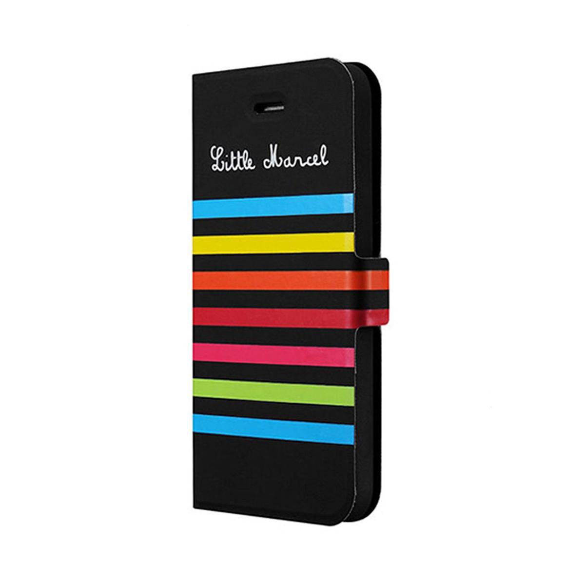 Little Marcel Folio 122 iPhone 6 6s hoesje met omslag - Kleurrijk Zwart