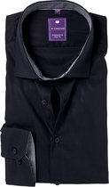 Redmond slim fit overhemd - zwart (contrast) - Strijkvriendelijk - Boordmaat: 41/42