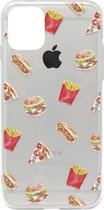 ADEL Siliconen Back Cover Softcase Hoesje Geschikt voor iPhone 11 Pro Max - Junkfood Pizza Patat Hotdog Hamburger