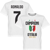 Campioni D'Italia 37 Ronaldo 7 T-Shirt - Wit - XS