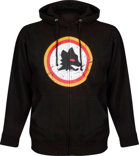 AS Roma Vintage Crest Full Zipped Hoodie - Zwart - XXL | bol.com