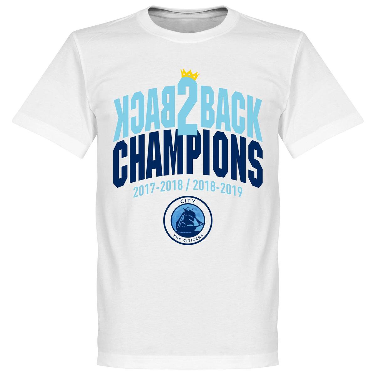 City Back to Back Champions T-Shirt - Wit - M