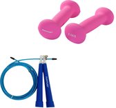 Workout set Tunturi - Tweedelig - Springtouw - 2 x 0,5 kg gewichten