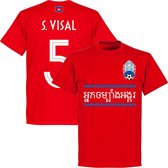 Cambodja S. Visal 5 Team T-shirt - Rood - 3XL