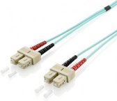Equip LWL-patchkabel glasvezel kabel SC->SC 50/125mμ 5.00m Multimode Duplex turquoise polybag