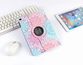 P.C.K. Boekhoesje/Bookcover/Case draaibaar hoesje bladeren print geschikt voor Apple iPad AIR/AIR2/2017/2018 MET PEN EN GLASFOLIE