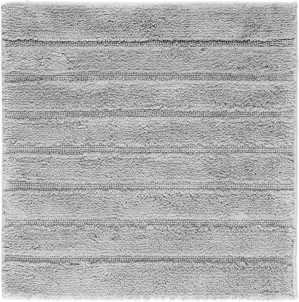 Casilin WC-mat Antislip California 60x60cm - Vierkante Badmat - Waterabsorberend - Wasbaar en Sneldrogend - 100% Katoen - Lichtgrijs, Grijs