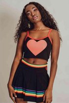 Jawbreaker Crop top -M- Heart Throb Zwart