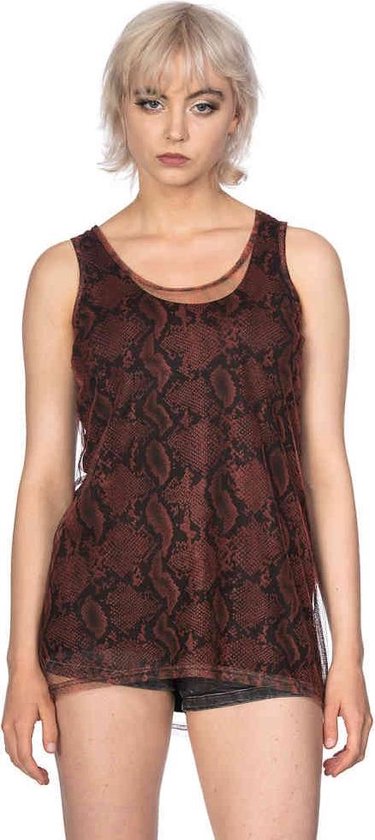 Banned - JERSEY AND SNAKE VEST Mouwloze top - XL - Rood