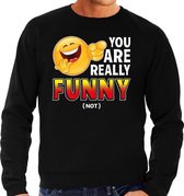 Funny emoticon sweater You are really funny zwart heren M (50)