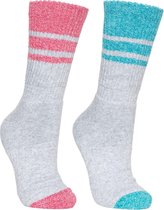 Trespass Womens/Ladies Hadley Hiking Boot Socks (2 Pairs) (Marine Marl/Raspberry Marl)