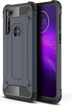 Armor Hybrid Back Cover - Motorola Moto G8 Power Hoesje - Donkerblauw