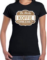 Cadeau barista t-shirt voor de beste koffie zwart voor dames XS