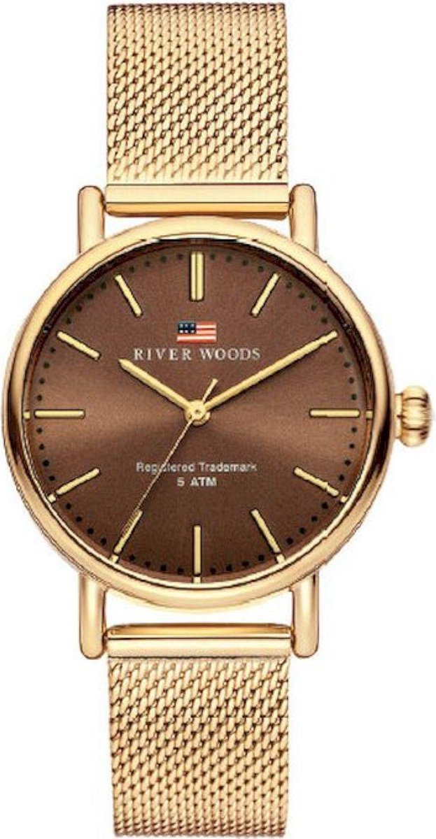 River Woods Oswego RW340015 Horloge - Staal - Goudkleurig - Ø 34 mm