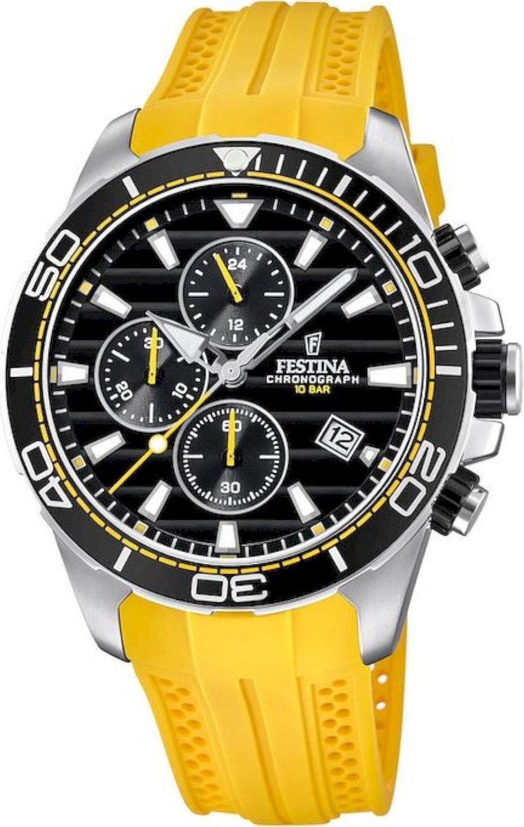 Festina F20370-2 The Originals Chronograaf - Polshorloge - Staal - Zilverkleurig - Ø 44,3mm