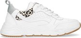 Manfield - Dames - Witte leren dad sneakers met details - Maat 36