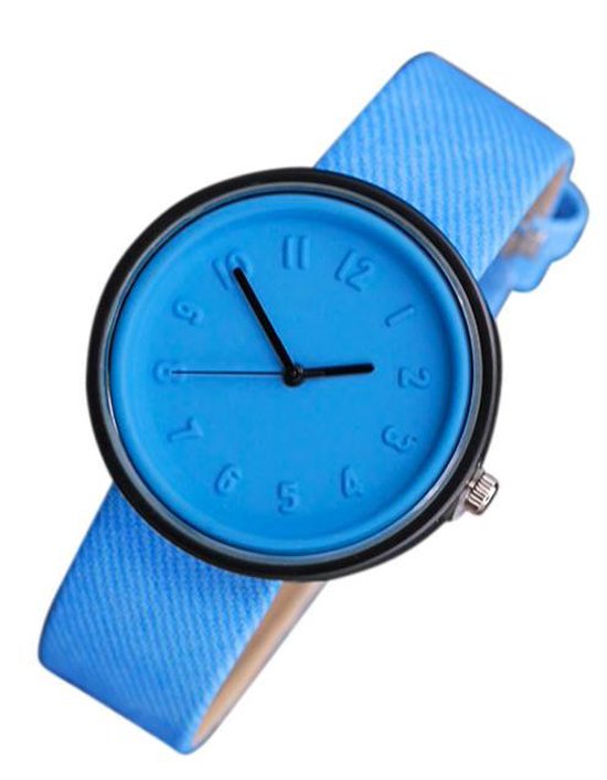 Hidzo Horloge - ø 37 mm - Blauw - Kunststof - In Horlogedoosje