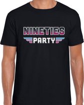Nineties party/feest t-shirt zwart voor heren - zwarte dance/ 90s feest shirts / outfit XL