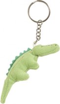 2x Pluche krokodil knuffel sleutelhanger 6 cm - Speelgoed dieren sleutelhangers