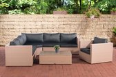 CLP Tibera - Loungeset - 1,25 mm Poly-rotan zand antraciet