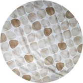 MixMamas Rond Tafelkleed Gecoat - Ø 160 cm - Keien - Beige