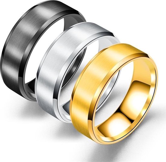 Zilver Kleurige Ring met Strak Gepolijste Rand | 18 - 22mm | Ringen Mannen | Ringen Dames | Ring Heren | Ringen Vrouwen | Ring Mannen | Cadeau voor Man | Mannen Cadeautjes | Valentijn Cadeautje voor Hem - TrendFox