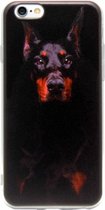 ADEL Siliconen Back Cover Softcase Hoesje Geschikt voor iPhone 6(S) Plus - Dobermann Pinscher Hond