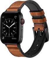 Wabando Zacht Leren Bandje Cozy Retro Bruin compatibel met Apple Watch 41/40/38 mm