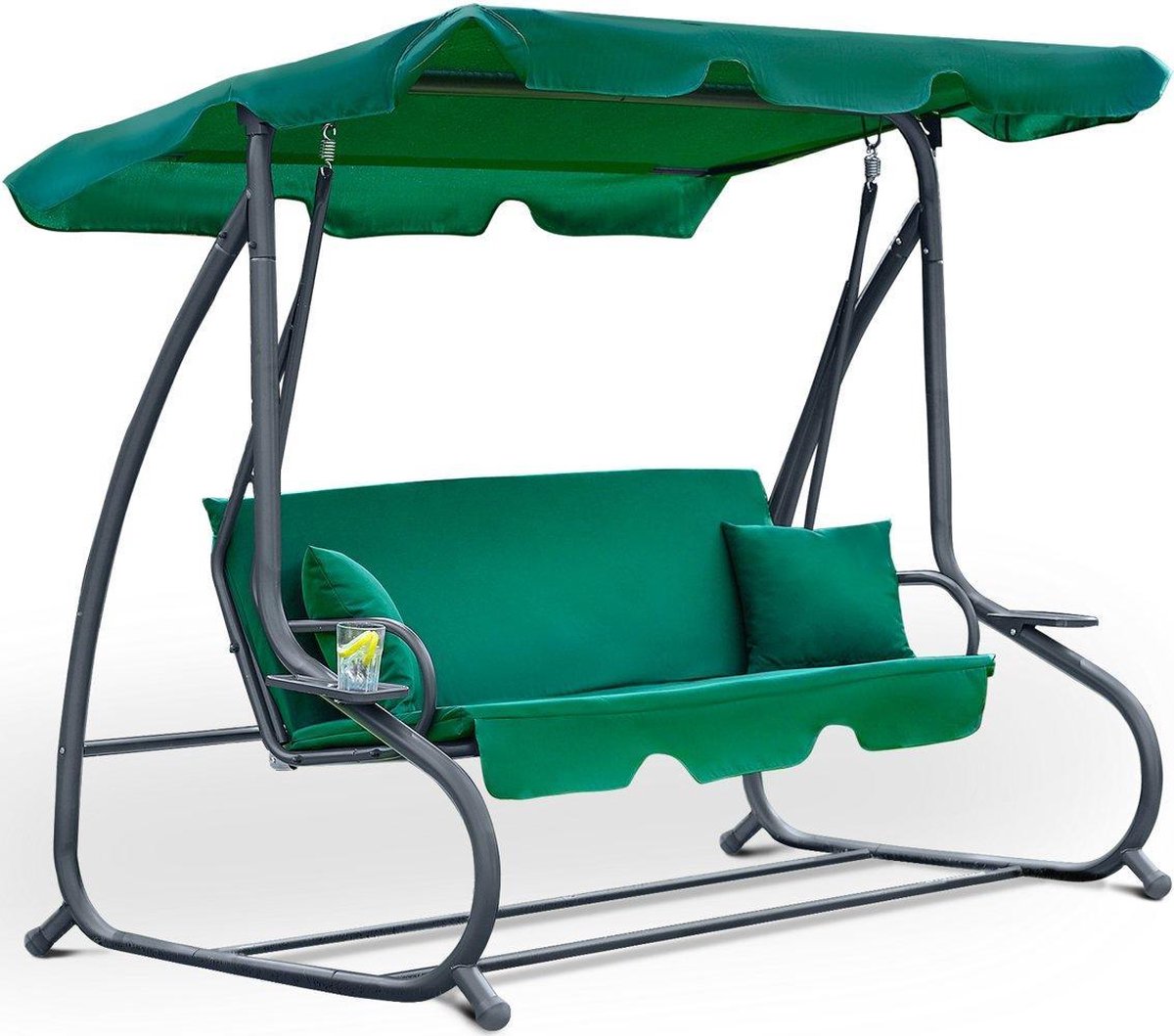 Tuinschommel de luxe - 3 personen - groen - 202 cm breed