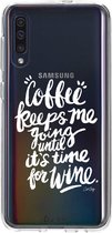 Casetastic Samsung Galaxy A50 (2019) Hoesje - Softcover Hoesje met Design - Coffee Wine White Transparent Print