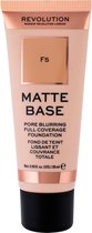 Makeup Revolution Matte Base Pore Blurring Full Coverage Foundation - F5