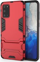 Samsung Galaxy S20 Hoesje Shock Proof Back Cover Met Kickstand Rood
