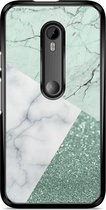 Motorola Moto G (3rd gen) hoesje - Minty marmer collage
