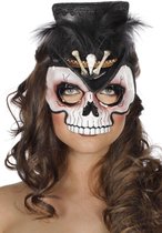 Masker voodoo met mini hoed luxe multicolor