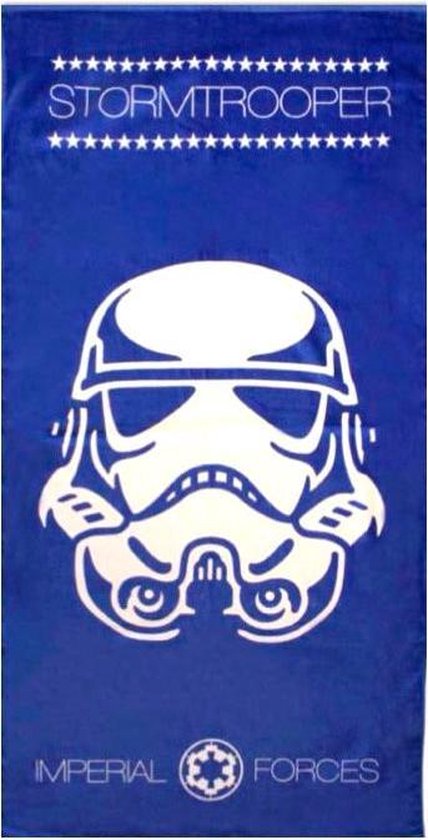 Star Wars strandlaken - blauw met wit - StarWars Stormtrooper handdoek - 140 x 70 cm.