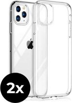 2x iPhone 11 Pro Max Hoesje Transparant  Siliconen Case