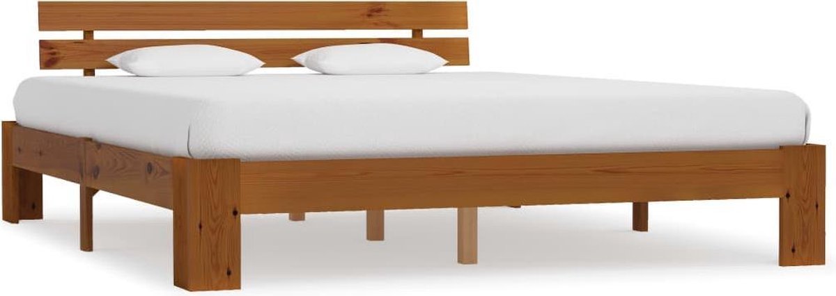 Bedframe massief grenenhout honingbruin 180x200 cm