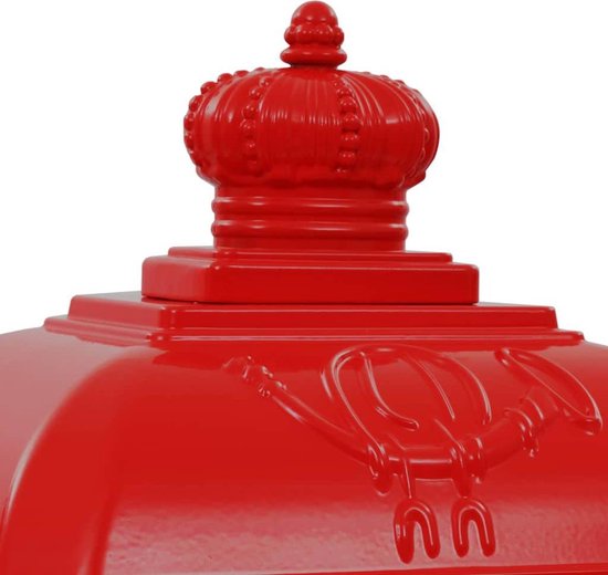 vidaXL Pilaar brievenbus vintage stijl roestbestendig aluminium rood