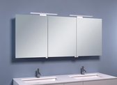 Wiesbaden Luxe spiegelkast + Led verlichting 140x60x14cm Aluminium