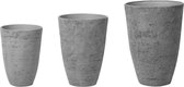 Beliani CROTON - Bloempot set van 3 - grijs - stenenmix