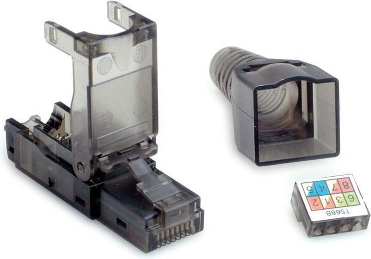 RJ45 toolless connector voor U/UTP CAT6a netwerkkabel - per stuk