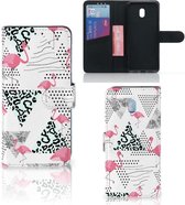 Xiaomi Redmi 8A Telefoonhoesje met Pasjes Flamingo Triangle