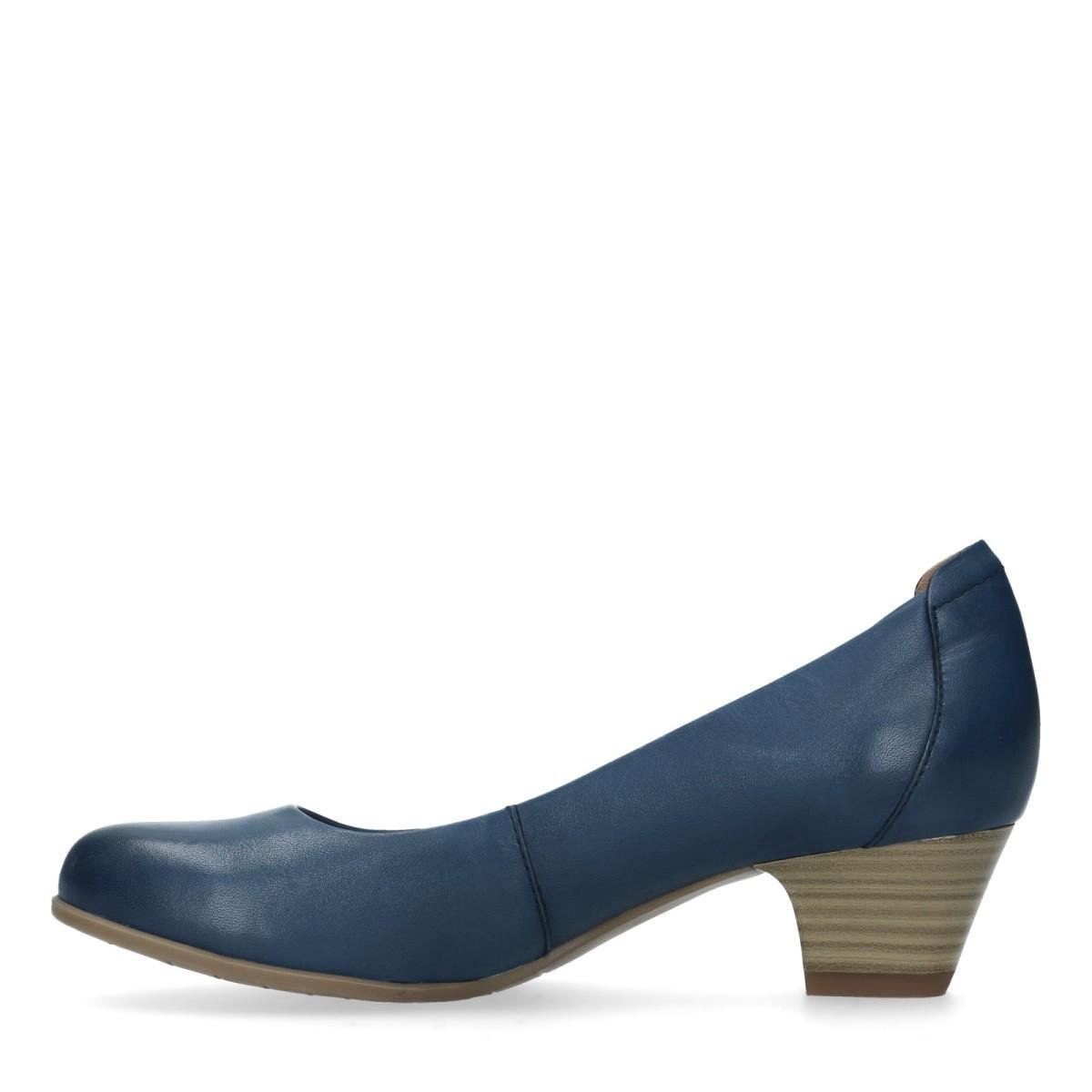 Blauwe suède pumps met enkelbandje - Dames | MANFIELD
