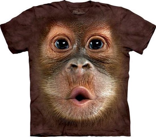 The Mountain T-shirt Big Face Baby Orangutan T-shirt unisexe Taille L.