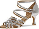 Chaussures de danse latine Diamant Ladies 108-087-013 - Argent - Talon de 6,5 cm - Pointure 38,5