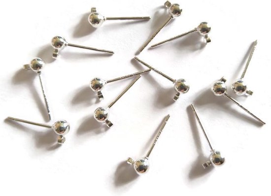 Oorstekers stud oorbellen sterling zilver bol 3 mm 20 stuks sieraden maken  meisjes | bol.com