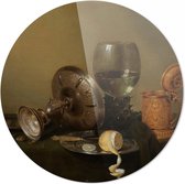 Stilleven met vergulde bierkan Willem Claesz. Heda | 30 x 30 CM | Oude Meesters | Wanddecoratie | Schilderij | 5 mm dik plexiglas muurcirckel